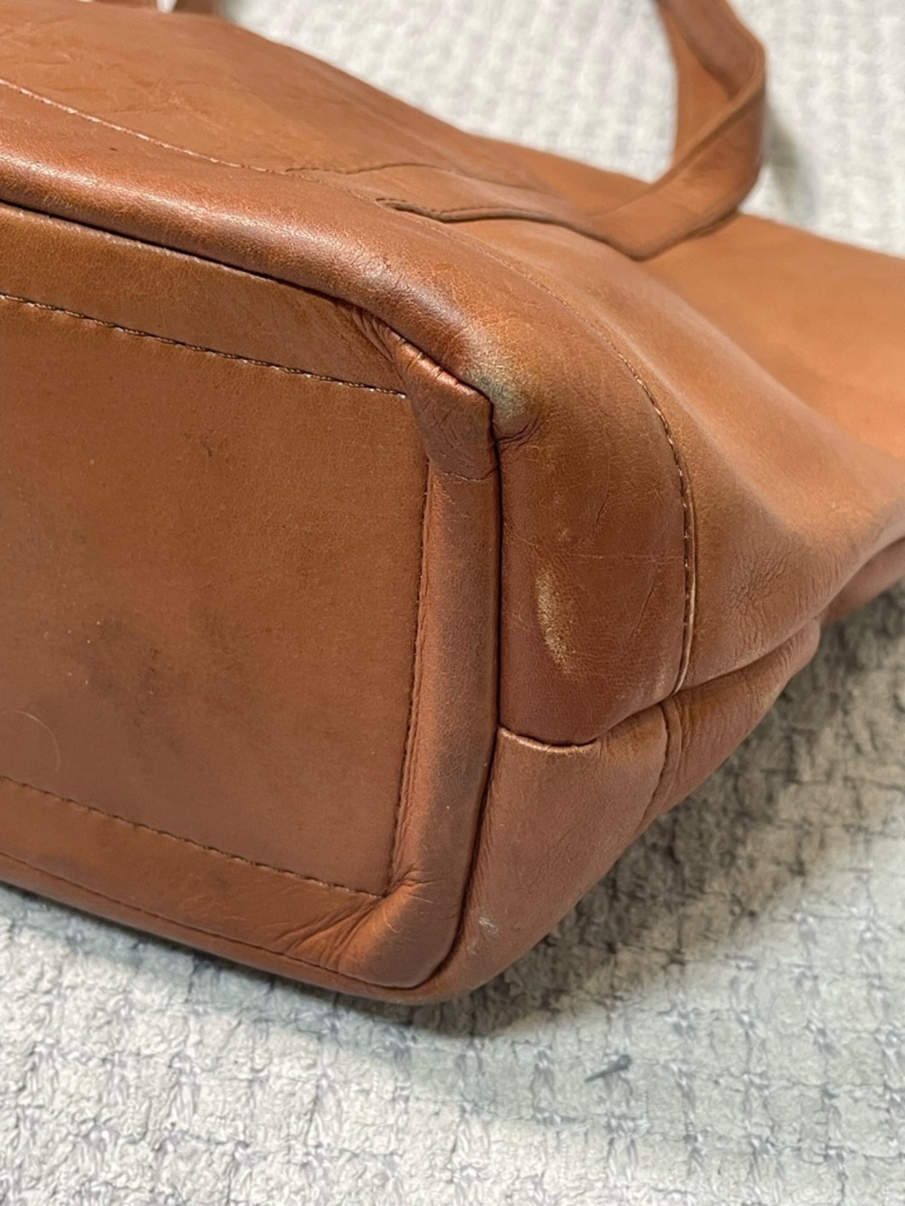 Vintage Y2K Wilson’s Adventure Bound Brown Leather Two Handle Purse Bag Tote - Picture 6 of 16